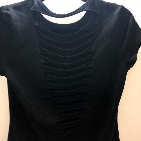 Black Dress Distressed Back - Picture 3 of 3